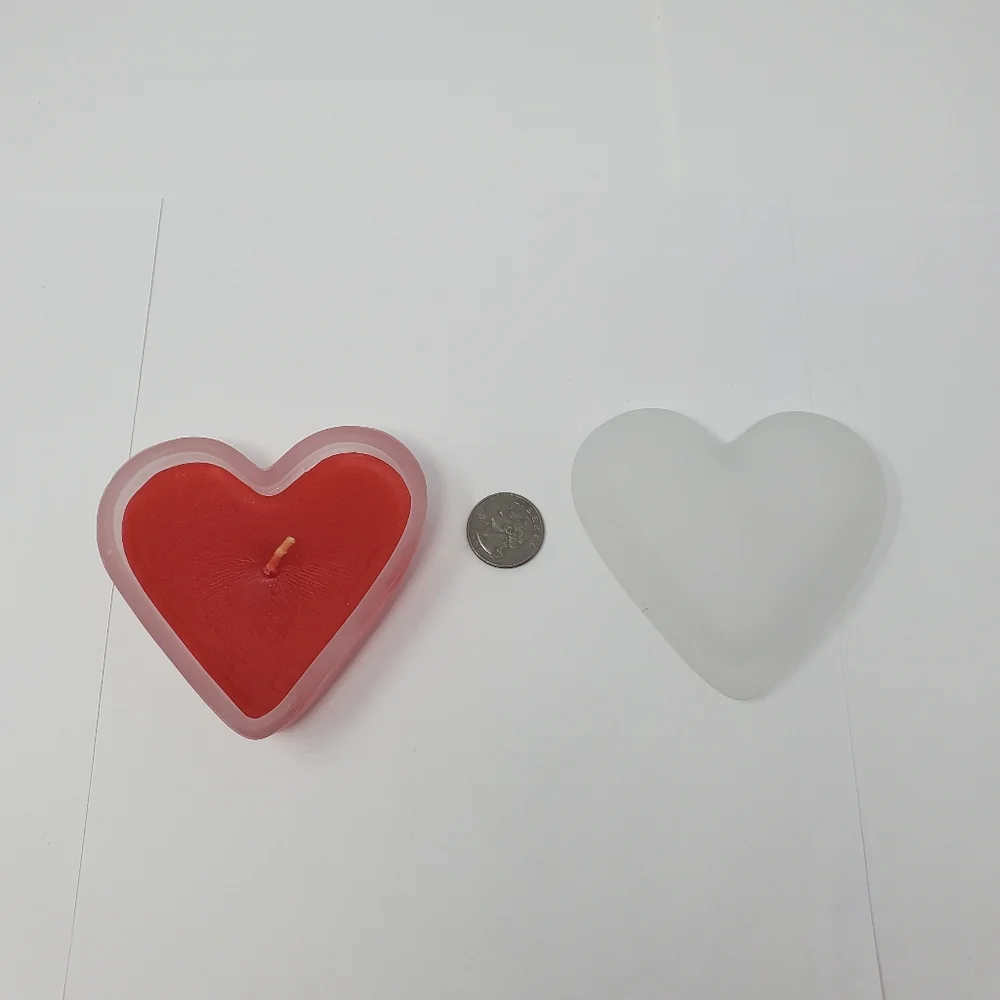 Frosted Red Heart Shaped Candle